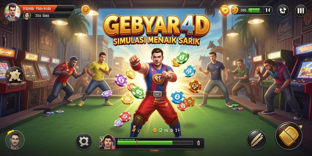 Screenshot GEBYAR4D menampilkan gameplay simulasi yang seru dan interaktif.