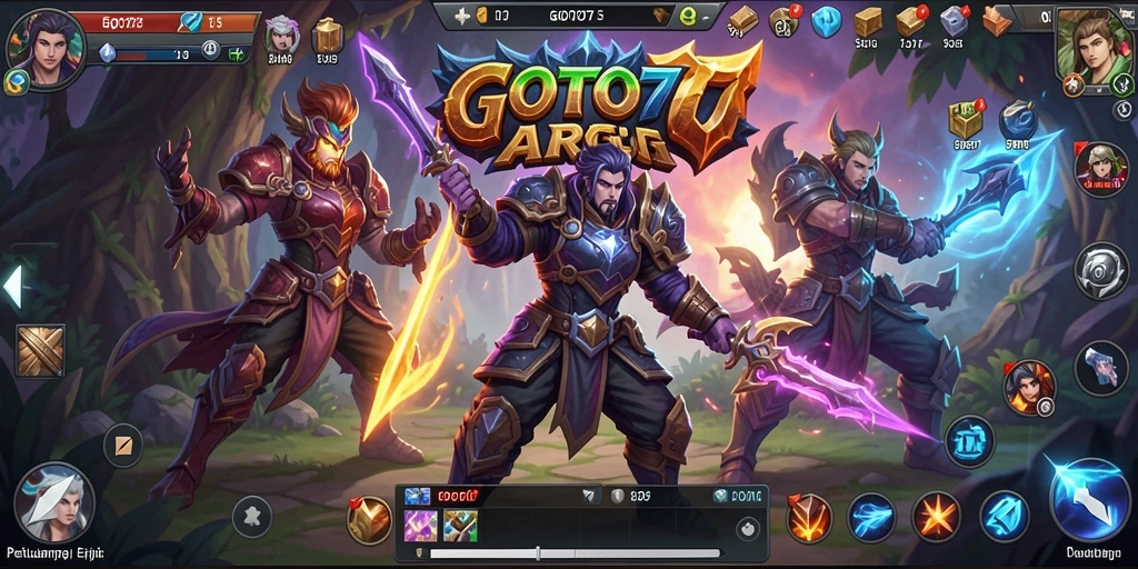 Tampilan gameplay GOTO77 menampilkan aksi dan petualangan epik di dunia fantasi.