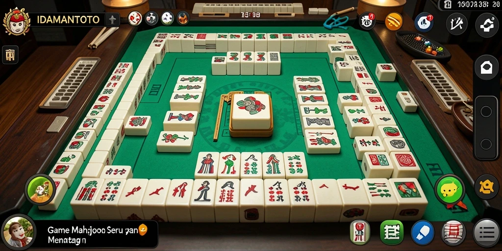 Tampilan gameplay <strong>IDAMANTOTO</strong> dengan berbagai ubin Mahjong yang menarik.