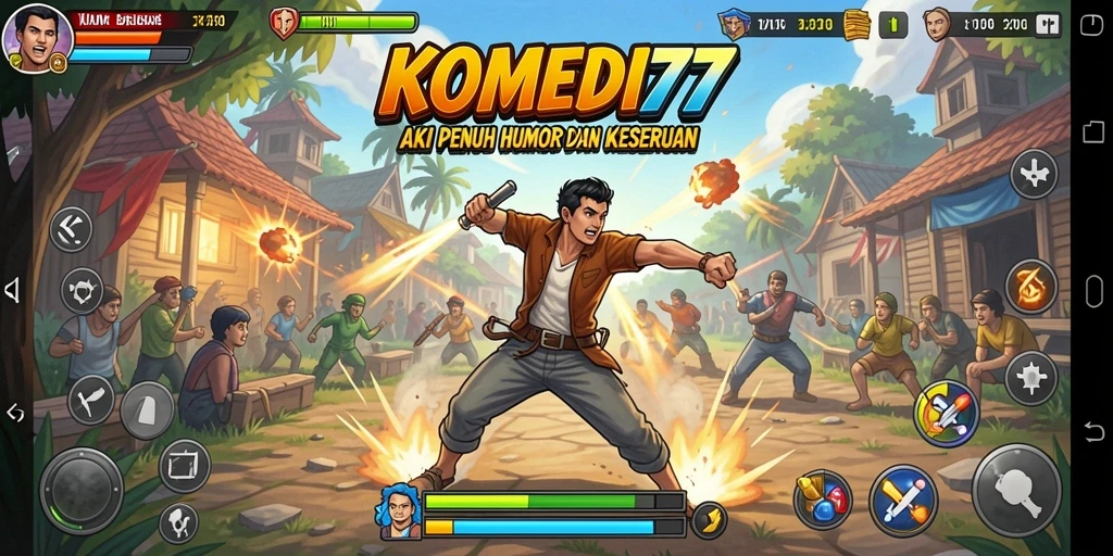 Tampilan gameplay aksi penuh keseruan di KOMEDI77.