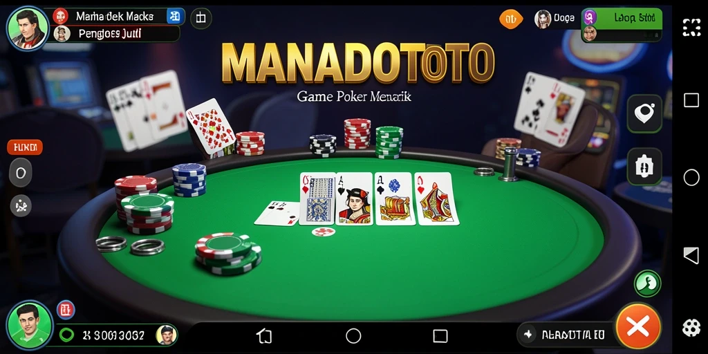 Tampilan gameplay Poker yang menarik di MANADOTOTO.