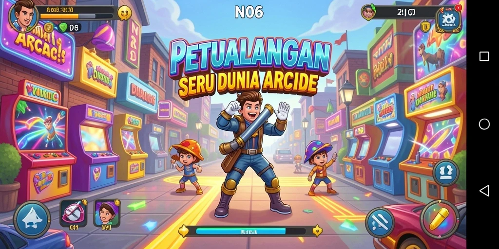 Tampilan gameplay N06 yang seru dan penuh warna.