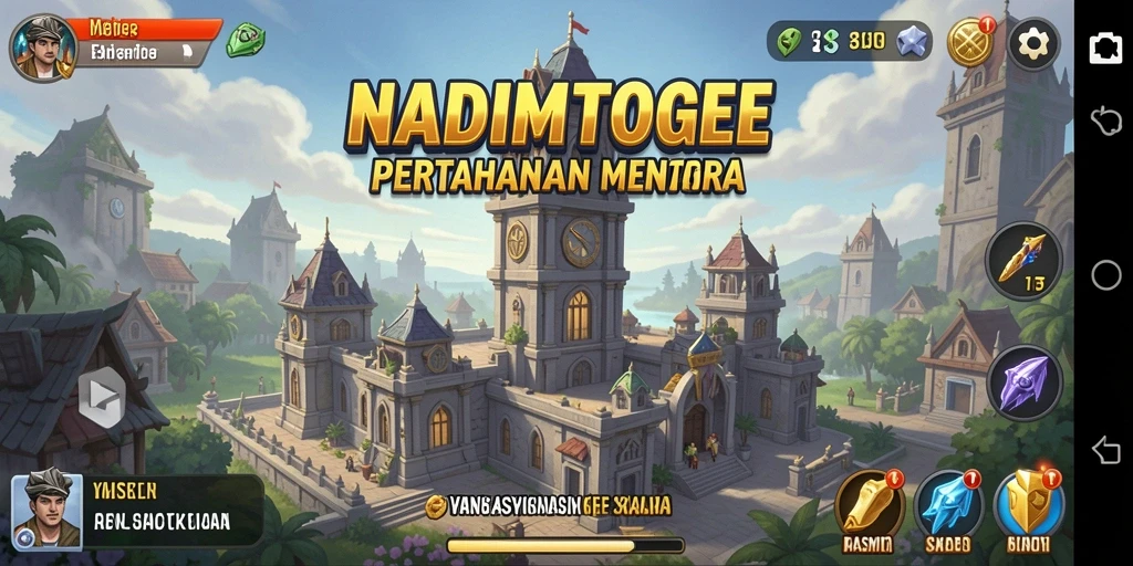 Tampilan gameplay NADIMTOGEL yang menakjubkan dalam pertahanan menara.