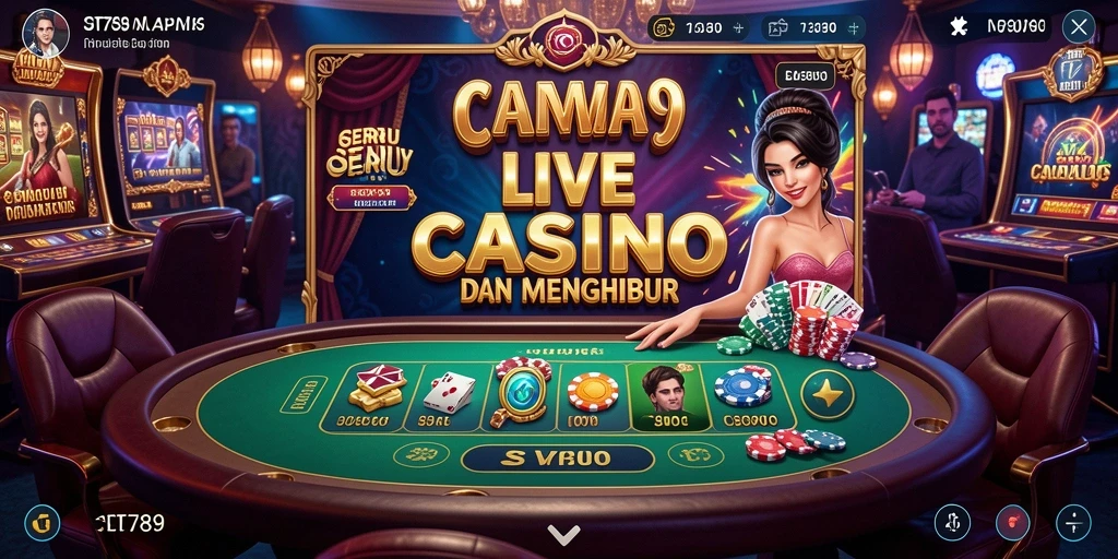 Screenshot gameplay ST789 menunjukkan dealer yang ramah dan permainan yang mendebarkan.