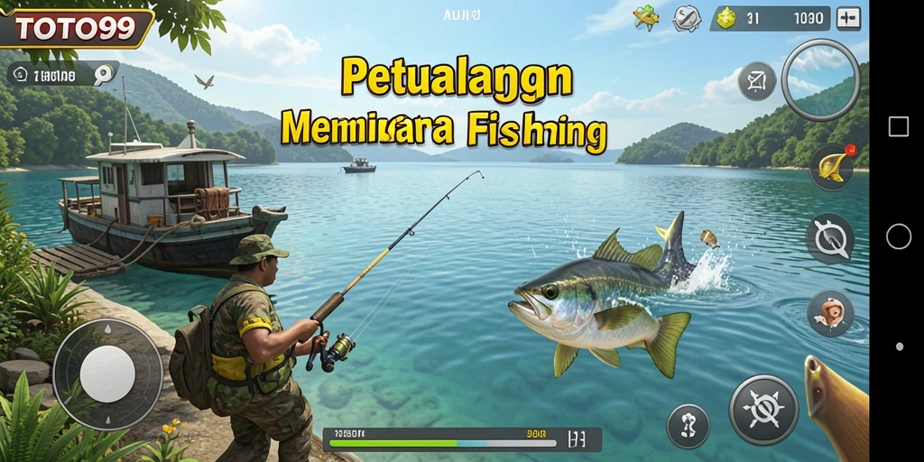 Tampilan gameplay TOTO99 dengan momen menangkap ikan yang mendebarkan.
