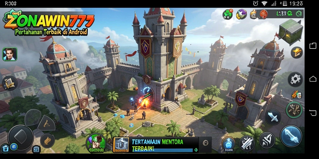 Screenshot menampilkan gameplay seru ZONAWIN777 dalam genre Tower Defense.
